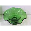 Image 2 : Green Glass Dish/Candle holder - Green Glass Vase