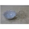 Image 5 : Light Blue Milk Glass Dish - Glass Candle Holder -