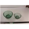 Image 1 : (2) Anchor Green Glass Mixing Bowls - 2.5L & 1L