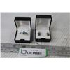 Image 1 : Matching Set of Pear Shaped Glass Blue Topaz - Ring & Earrings (Size 7 Ring)