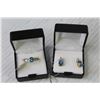 Image 5 : Matching Set of Pear Shaped Glass Blue Topaz - Ring & Earrings (Size 7 Ring)