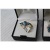 Image 2 : Matching Set of Pear Shaped Glass Blue Topaz - Ring & Earrings (Size 8 Ring)