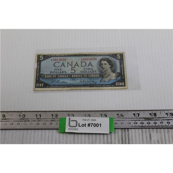 1954 Canadian $5 Bill