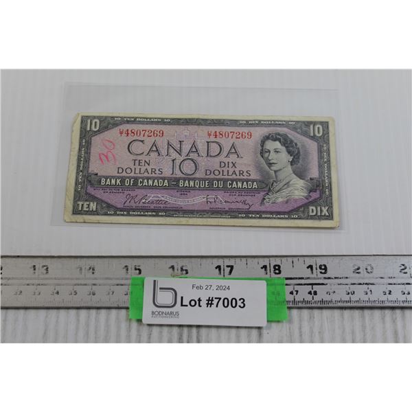 1954 Devil's Face Canadian $10 Bill