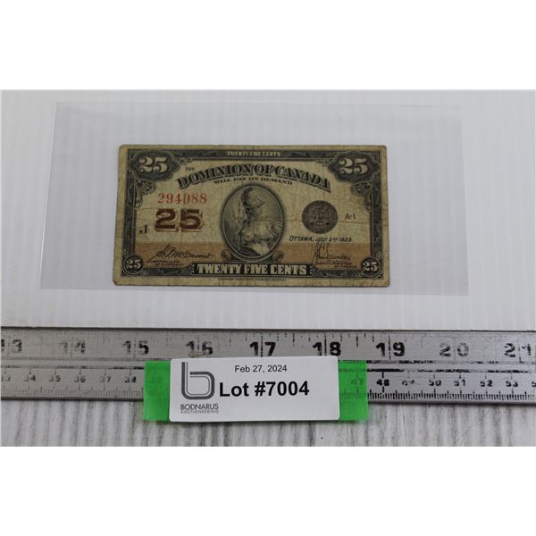 1923 Shinplaster Canadian Bill