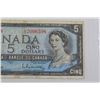 Image 3 : 1954 Canadian $5 Bill