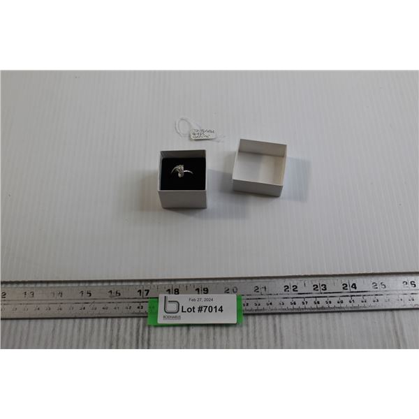 Sterling Silver Opal Cubic Zirconia Ring - Size 9