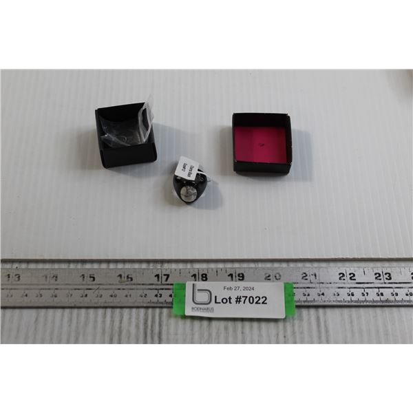 Champ Black Steel Howlite Men's Ring - Size 12