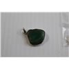 Image 2 : Green Agate Pendant with Sterling Silver Chain - 20"