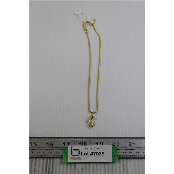 Rosita Gold Plated Chain 16" with Flower Pendant