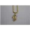 Image 2 : Rosita Gold Plated Chain 16" with Flower Pendant