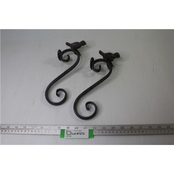 (2) Metal Wall Hangers w/Birds