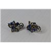 Image 2 : (2) Pairs of Vintage Earrings (clear & blue stones)