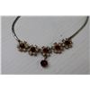 Image 2 : Vintage Necklace w/Red & Clear Stones