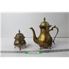 Image 1 : Brass Coffee Pot and Sugar Bowl