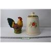 Image 1 : Ceramic Cannister and Ceramic Rooster Ornament