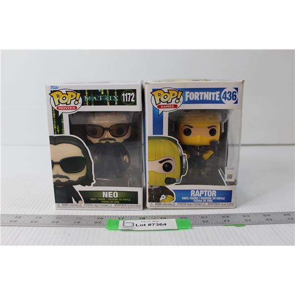 (2) Funko POP Figurines - Fortnite and The Matrix