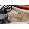 Image 6 : Power Fist Sweed Saw (no Blade), Shipping Tape Dispenser, Swingline Staple Gun, SONY Camera Strap, E
