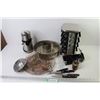 Image 1 : 16 Piece Rotating Spice Rack - Hanging Wire Fruit Basket - Kitchen Aid Grinder - Cake Pan - Misc.