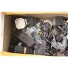 Image 2 : Box of Misc. Electrical Item s - Plugs - Cords - Sleeve Ironing Board