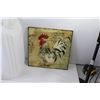 Image 3 : White 3 Gallon Water Jug w/Hand Pump, (2) Rooster Pictures 12"x12"