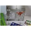 Image 2 : (2) Glass Margarita Glasses, (2) Locker Storage Shelves, Diet Cookbook, Quick Cookbook