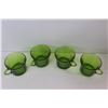 Image 5 : (4) Duralex Green Glass Cups - Made in France