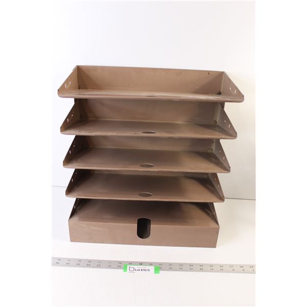 Five Shelf Metal Office Organizer - 16 x16 x9 