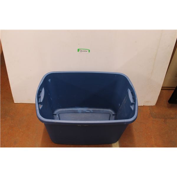 * Blue Tote 18 Gallon Size - Has Crack on Bottom as Pictured