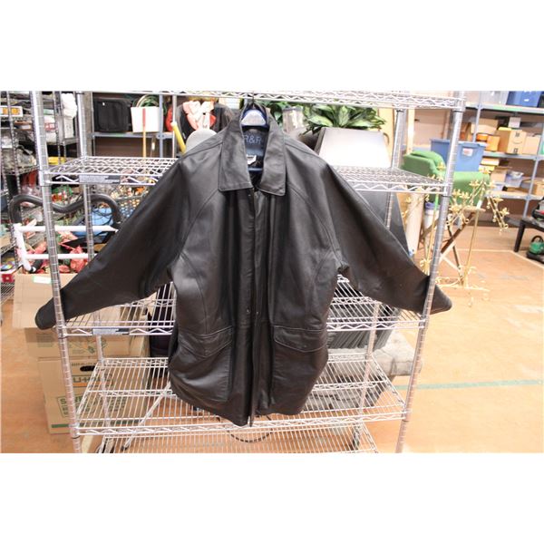 *R&R Leather Coat - Size LT (42-44)