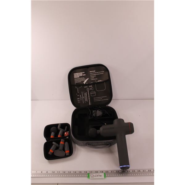 SHARPER IMAGE Power Percussion Deep Tissue Massager with Attachments & Case (working)