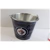 Image 3 : NHL Winnipeg Jets Metal Ice Bucket and Coasters, (3) Beer Glasses, (4) Canucks Beer Cozies