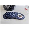 Image 5 : NHL Winnipeg Jets Metal Ice Bucket and Coasters, (3) Beer Glasses, (4) Canucks Beer Cozies