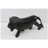 Image 4 : (2) Wooden Ducks - Ceramic Dog - Stone Type Statue - Carved Wooden Lion