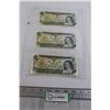 Image 1 : (3) 1973 Uncirculated Sequential $1 Canadian Bills
