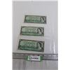Image 1 : (3) 1954 Centennial Canadian $1 Bills with Serial Number