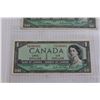 Image 3 : (3) 1954 Centennial Canadian $1 Bills with Serial Number