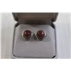 Image 2 : Sterling Silver Ruby Stud Earrings