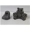 Image 2 : (4) Soap Stone Style Owls ( one marked Wolf Original)