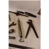 Image 3 : Vintage/Antique Tools - Oil Can, Pipe Wrenches, Open Ended Wrenches, Grease Gun, Die, Knife Sharpene