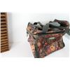Image 4 : 32-Cassette Tape Wood Holder-15.5"x10", Floral Small Luggage Bag-14"x10"x9"