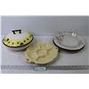 Image 1 : Divided Plate - Pie Dish W/Lid (chips) - (3) Plates