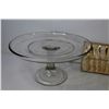 Image 5 : Glass Cake & Dainty Pedestal Platters - Cheese Knife Set - Glass Sugar Bowl