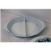 Image 3 : Divided Pyrex Blue Horizon Casserole Dish w/Lid - Nordic Ware - Fire King Mixing Bowl - Glass Mixing
