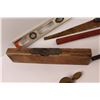 Image 2 : Vintage Tools - Levels (Wooden Henry Disston & Sons), Saw, Hand Crank Drill (seized) & Ratcheting Ba