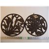 Image 1 : (2) Cast Iron 11 3/4" Diameter Garden Stepping Stones
