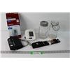 Image 1 : Omiron Blood Pressure Monitor - Works, (2) Antique Jewel Sealer Jars, Accessory Belt
