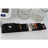 Image 5 : Omiron Blood Pressure Monitor - Works, (2) Antique Jewel Sealer Jars, Accessory Belt
