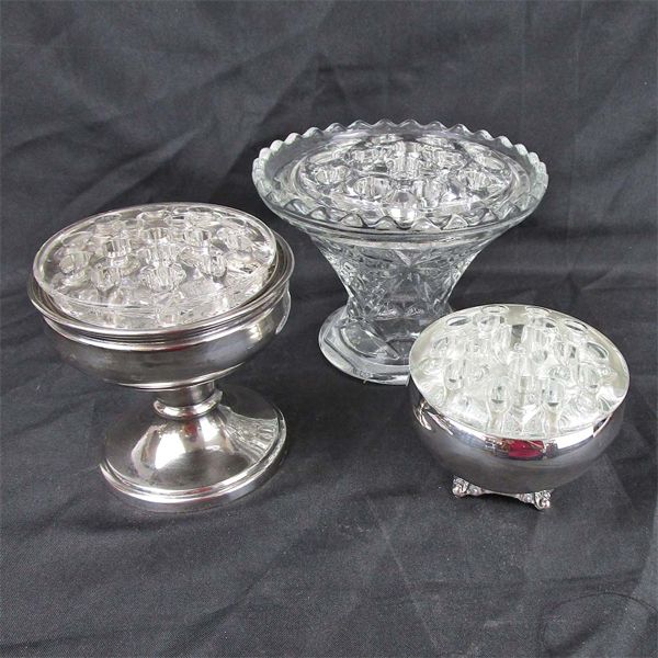 Lot of 3 Vintage Flower Frogs