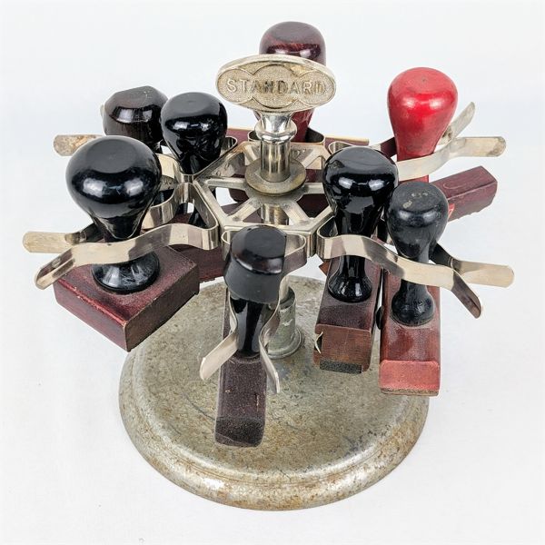 Vintage Metal Rubber Stamp Holder by "Standard"